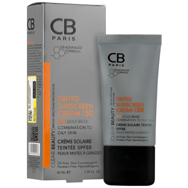 کرم ضد آفتاب پوست مختلط تا چرب SPF50 (بژ طلایی)