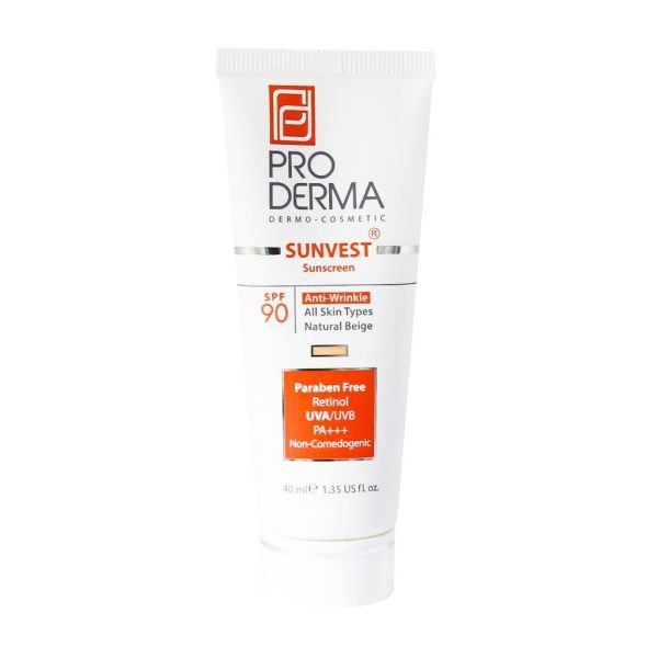 ضد آفتاب و ضد چروک انواع پوست SPF90 سان وست (بژ طبیعی (2))