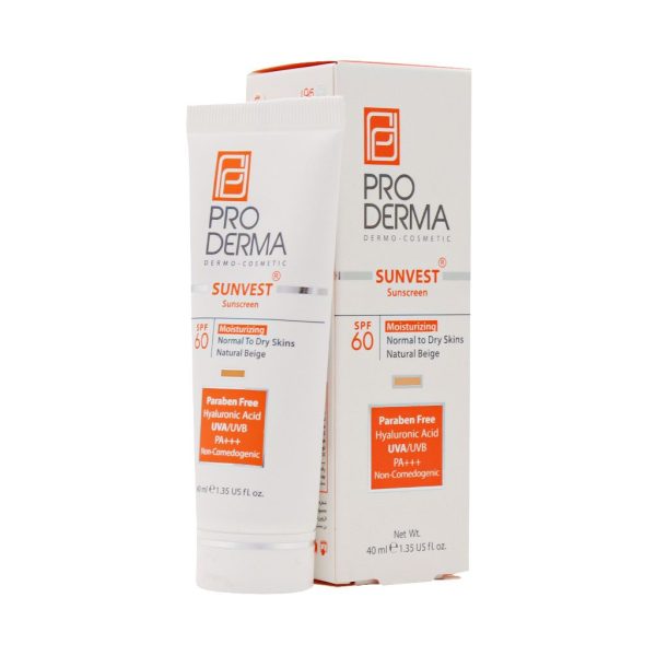 ضد آفتاب و مرطوب کننده SPF60 سان وست (بژ طبیعی) پوستهای معمولی و خشک